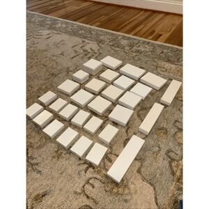 Lot of 30 Vintage Empty Plain White Jewelry Gift Presentation Boxes